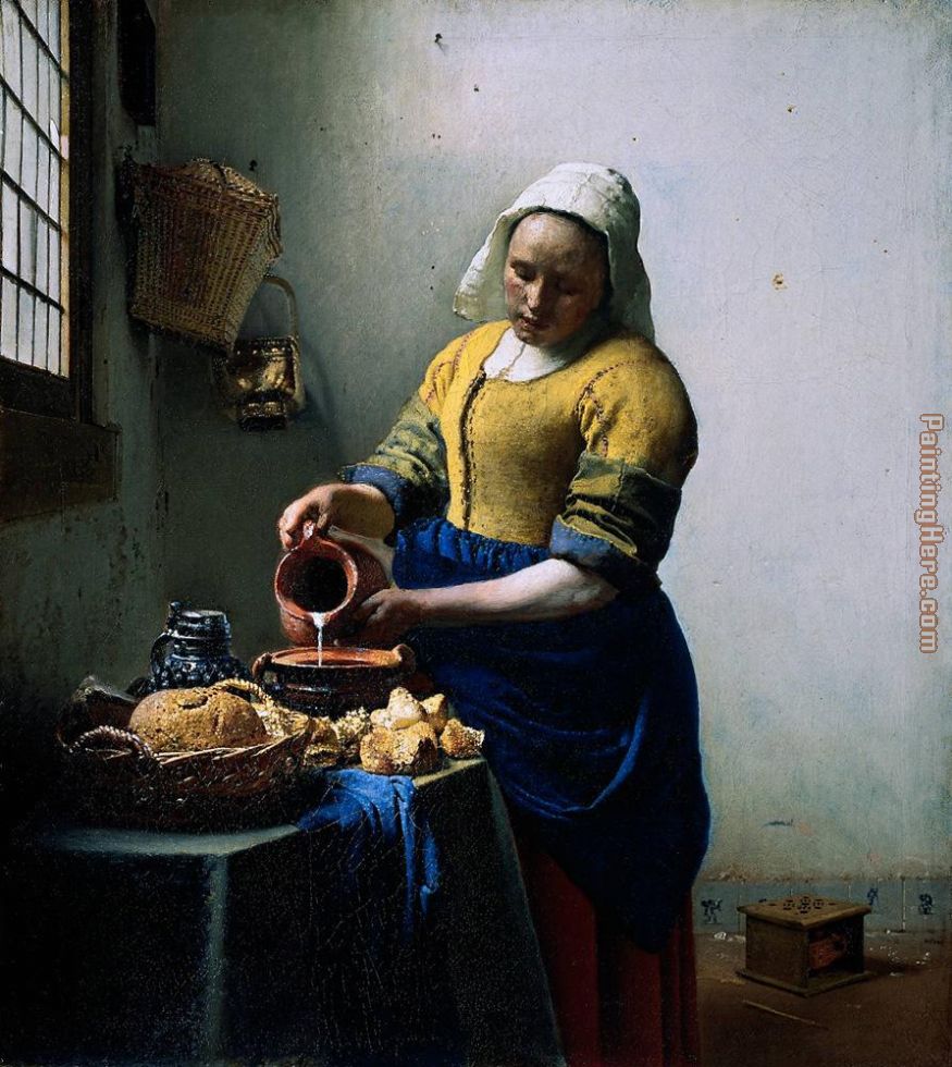 The Kitchen Maid painting - Johannes Vermeer The Kitchen Maid art painting